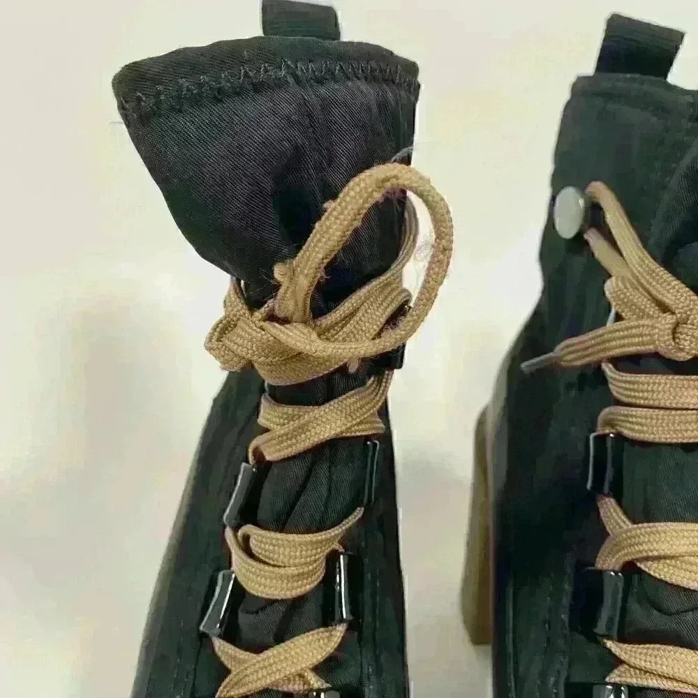 Dolce Vita Celida Lace-up Hiking Boot Lug Sole Block Heel Black Women Size 5 - Picture 5 of 10